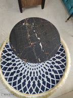 Round Black 1 nesting table